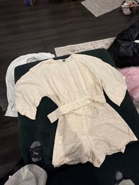 Beige/Tan Belted Jumpsuit